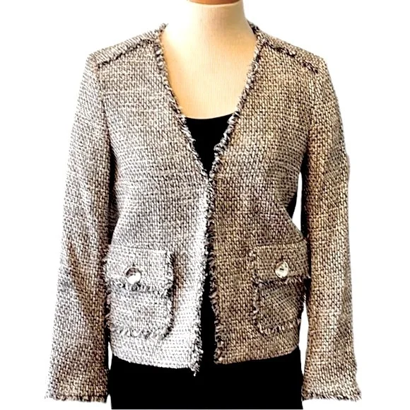ZaraTextured Tweed Blazer Jacket, Gray, XS Blazers & Suit Jackets